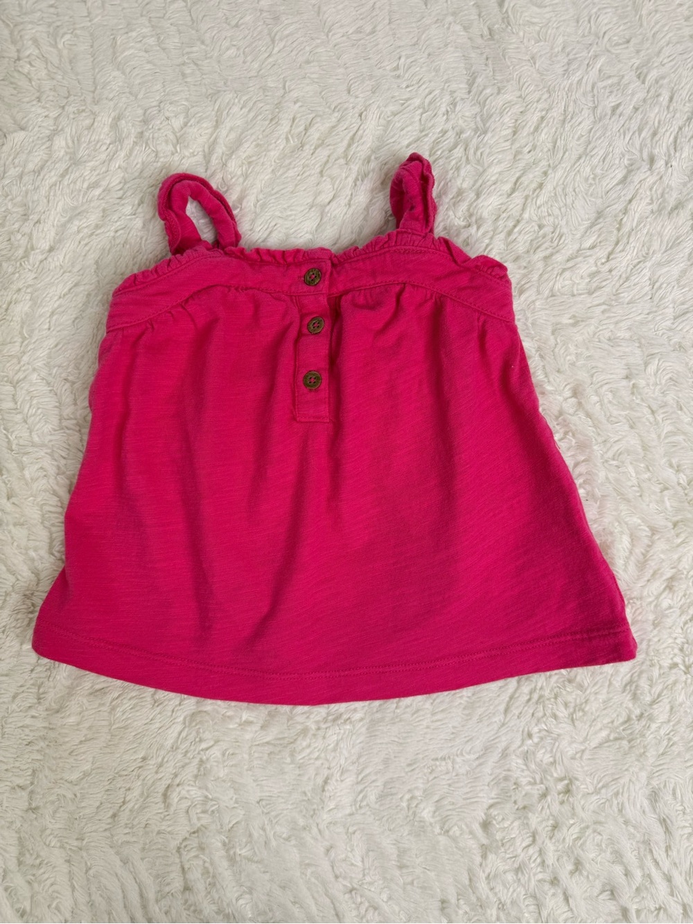 Carter's Bright Pink Girls Tank Top with Button Front